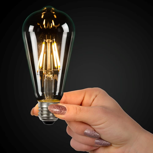 Lucide ST64 Class B - Filament lamp - Ø 6,4 cm - LED Dimb. - E27 - 1x7W 2700K - Transparant - sfeer 1